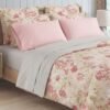 Premium Cotton Satin Cream Color Floral Print Luxury Bedsheet with Pillow Case