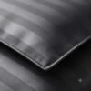 Striped Design Bedsheet with Duvet Cover & Pillowcase Cotton Satin Charcoal Grey
