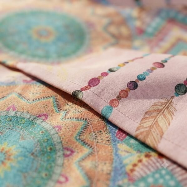 Premium Cotton Satin Multicoloured Printed Pearl Design Bedsheet with Pillowcase