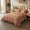 Pink/Red Floral Print Design Bedsheet with Pillowcase Premium Cotton Percale