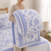 ChatGPT Image Jul 15, 2026, 01_46_05 AM Cotton Satin White & Blue Floral Print Design Bedsheet with Matching Pillowcover