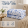ChatGPT Image Jul 15, 2026, 01_47_46 AM Cotton Satin White & Blue Floral Print Design Bedsheet with Matching Pillowcover