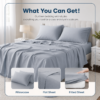 Premium Cotton Satin Bluish Grey Shade 200-Thread Count Bedsheet with Pillowcase