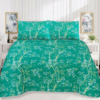 Premium Cotton Percale Dark Green Elegant Floral Design Bedsheet with Pillowcase