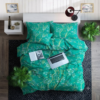 Premium Cotton Percale Dark Green Elegant Floral Design Bedsheet with Pillowcase