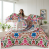 Gemini_Generated_Image_nt0cqwnt0cqwnt0c Premium Finest Cotton Percale Multicolour Floral Print Bedsheet with Pillow Case