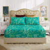 Premium Cotton Percale Dark Green Elegant Floral Design Bedsheet with Pillowcase