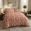 Pink/Red Floral Print Design Bedsheet with Pillowcase Premium Cotton Percale
