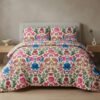 Premium Finest Cotton Percale Multicolour Floral Print Bedsheet with Pillow Case