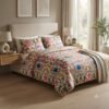 Premium Finest Cotton Percale Multicolour Floral Print Bedsheet with Pillow Case