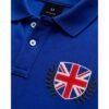 Men's Royal Blue Polo Shirt with Union Jack Crest , Premium Cotton Fit