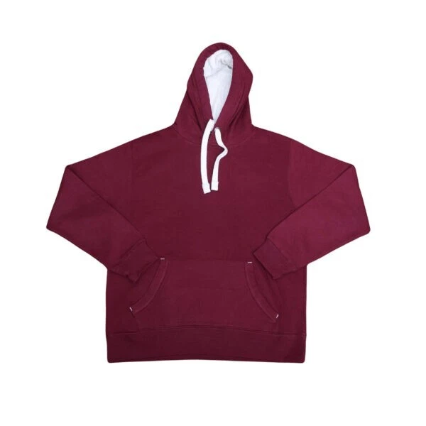 Men's Pullover Hoodie Maroon Red Long Sleeve Drawstring Cozy Winter Outerwear