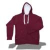 Men's Full Zip Hoodie Maroon Red Long Sleeve Drawstring Cozy Winter Outerwear