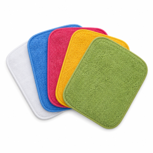 12 Pieces Reusable Microfiber Baby Wipes | Ultra Soft Multi-Color Cleaning Cloths | Highly Absorbent, Lint-Free & Washable | Gentle for Baby Care, Face, Kitchen & Household Cleaning