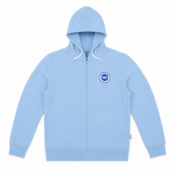 Premium Light Blue Full Zip Hoodie for Men & Women | Soft Cotton Blend Casual Hoodie with Hood & Zipper