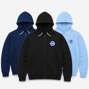 Premium Light Blue Full Zip Hoodie for Men & Women | Soft Cotton Blend Casual Hoodie with Hood & Zipper