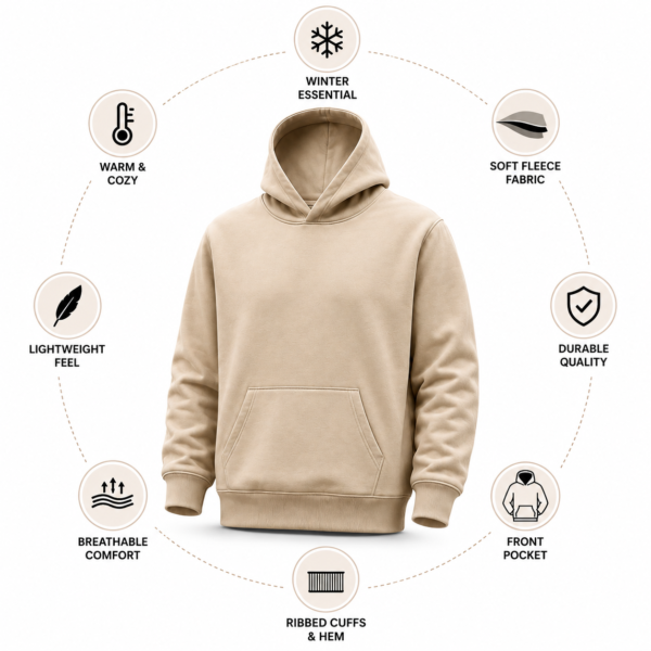 ChatGPT Image Aug 3, 2026, 07_17_35 PM Premium Unisex Beige Fleece Hoodie - Ultra Soft & Warm Pullover Sweatshirt