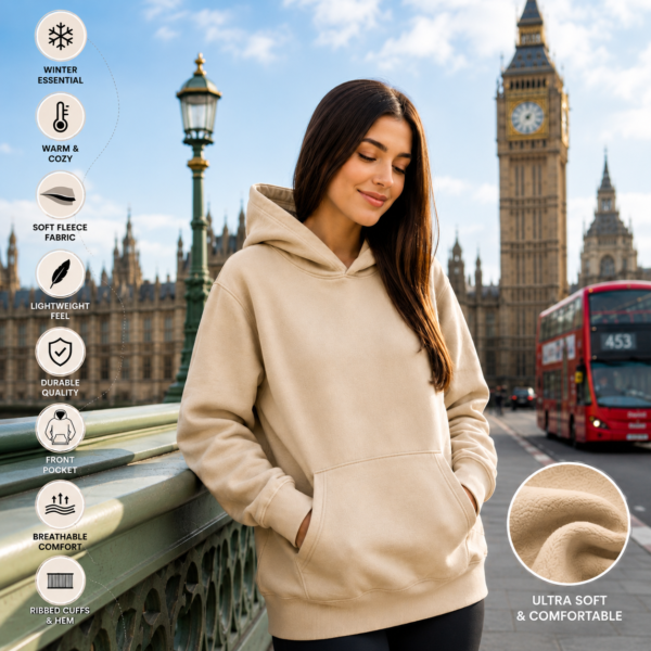 ChatGPT Image Aug 3, 2026, 07_19_27 PM Premium Unisex Beige Fleece Hoodie - Ultra Soft & Warm Pullover Sweatshirt