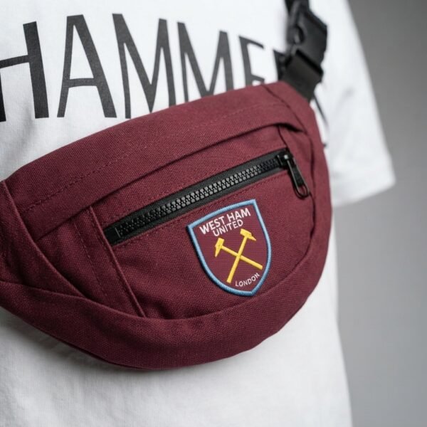 West Ham United "HAMMERS" T-Shirt & Maroon Crossbody Bag Set | Official Fan Streetwear Combo for Men & Women