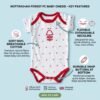 Nottingham Forest Official Style Baby Romper | White & Red Star Print Tree Crest Newborn Bodysuit