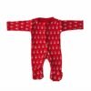 Nottingham Forest FC Official Baby Footed Romper | Red All-Over Print Sleepsuit with Integrated Footies