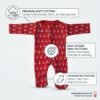 Nottingham Forest FC Official Baby Footed Romper | Red All-Over Print Sleepsuit with Integrated Footies