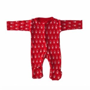 Nottingham Forest FC Official Baby Footed Romper | Red All-Over Print Sleepsuit with Integrated Footies