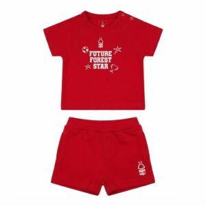 Nottingham Forest FC "Future Forest Star" Baby T-Shirt & Shorts Set | Red Athletic Summer Outfit for Infants