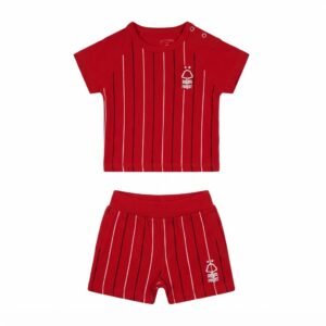 Nottingham Forest Official Style Baby T-Shirt & Shorts Set | Red Striped Summer Outfit for Infants