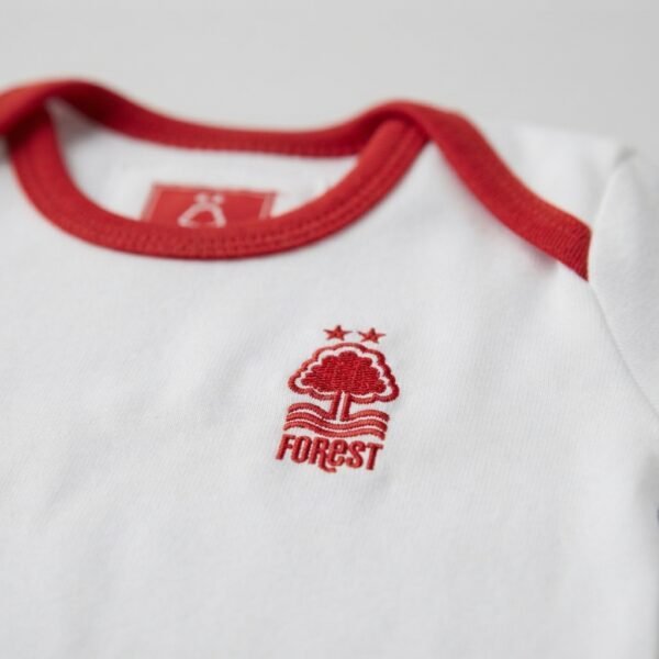 Nottingham Forest Official Style Baby Romper | White & Red Tree Crest Newborn Bodysuit for Little Fans
