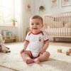 Nottingham Forest Official Style Baby Romper | White & Red Tree Crest Newborn Bodysuit for Little Fans
