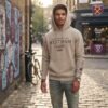 West Ham United Official Style Beige Hoodie | Est. 1895 Hammers Graphic Streetwear Pullover for Men & Women