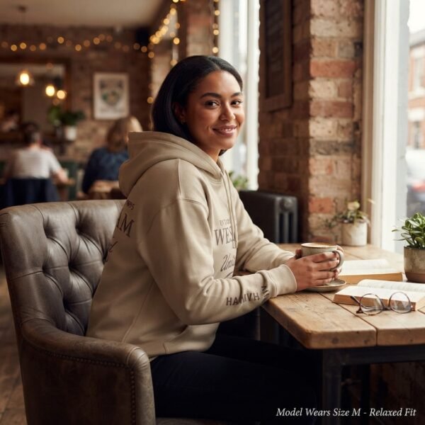 West Ham United Official Style Beige Hoodie | Est. 1895 Hammers Graphic Streetwear Pullover for Men & Women