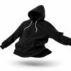 Unisex Black Full Zip Hoodie – Premium Cotton Fleece Sweatshirt with Kangaroo Pocket