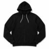 Unisex Black Full Zip Hoodie – Premium Cotton Fleece Sweatshirt with Kangaroo Pocket