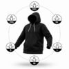 Unisex Black Full Zip Hoodie – Premium Cotton Fleece Sweatshirt with Kangaroo Pocket