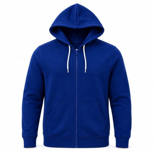 WhatsApp Image 2026-08-04 at 10.52.53 PM (1) Unisex Royal Blue Full Zip Hoodie – Premium Cotton Fleece Hooded Sweatshirt with Kangaroo Pocket
