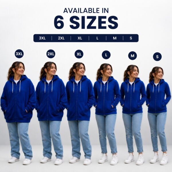 WhatsApp Image 2026-08-04 at 10.52.56 PM (1) Unisex Royal Blue Full Zip Hoodie – Premium Cotton Fleece Hooded Sweatshirt with Kangaroo Pocket