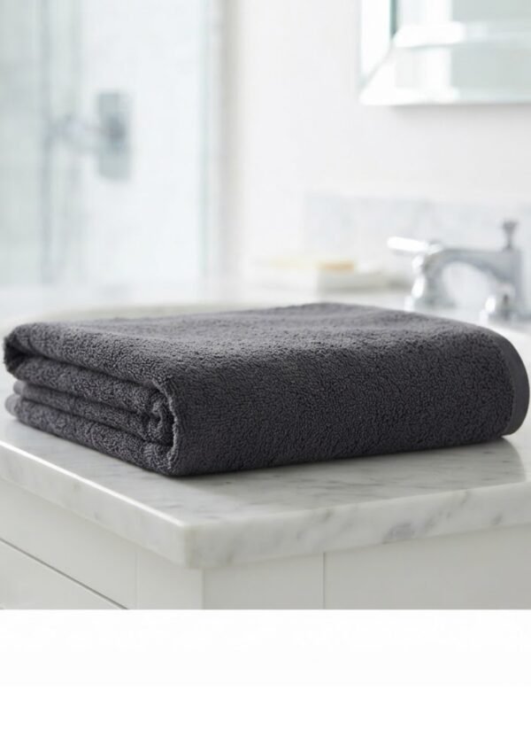 Premium Charcoal Grey Cotton Bath Towel – Ultra Soft, Highly Absorbent & Quick-Dry Bathroom Towel
