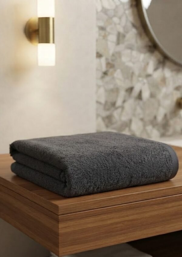 Premium Charcoal Grey Cotton Bath Towel – Ultra Soft, Highly Absorbent & Quick-Dry Bathroom Towel