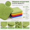 12 Pieces Reusable Microfiber Baby Wipes | Ultra Soft Multi-Color Cleaning Cloths | Highly Absorbent, Lint-Free & Washable | Gentle for Baby Care, Face, Kitchen & Household Cleaning